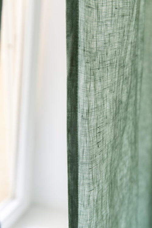 Leinen-Vorhang Mafalda Nova (2er-Set) [Salbeigrün]