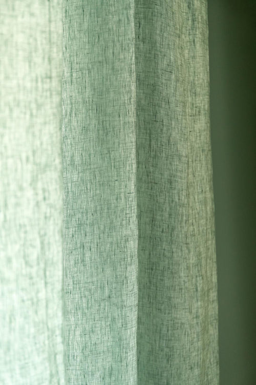 Leinen-Vorhang Mafalda Nova (2er-Set) [Salbeigrün]