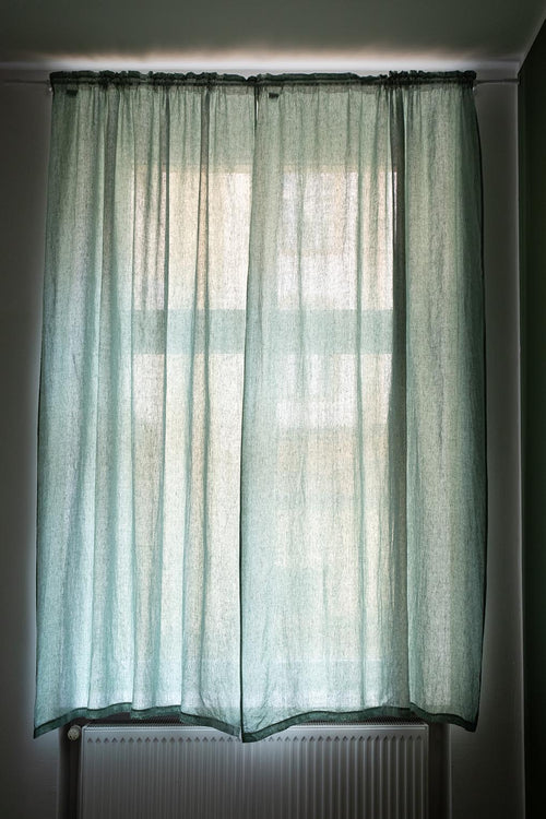 Leinen-Vorhang Mafalda Nova (2er-Set) [Salbeigrün]