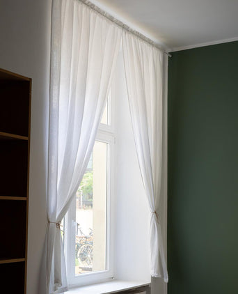 Leinen-Vorhang Mafalda Nova (2er-Set) [Weiß]