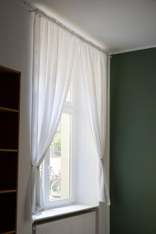 Leinen-Vorhang Mafalda Nova (2er-Set) [Weiß]