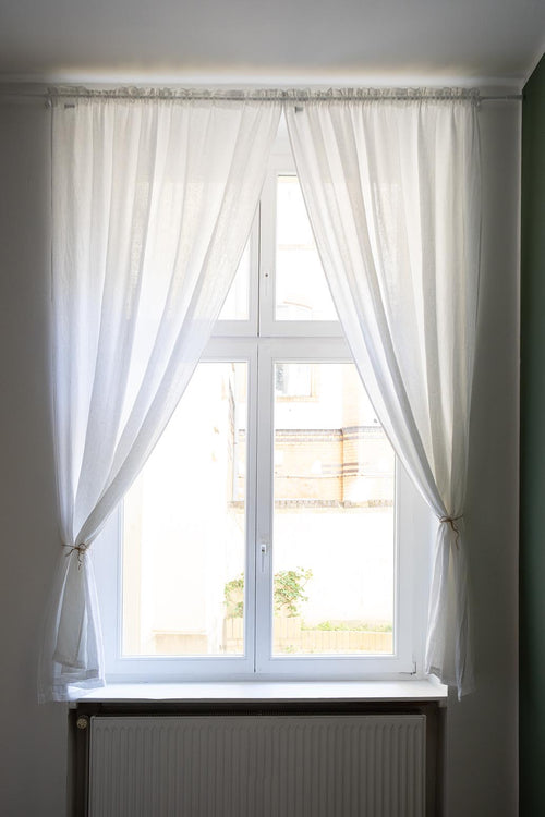 Leinen-Vorhang Mafalda Nova (2er-Set) [Weiß]