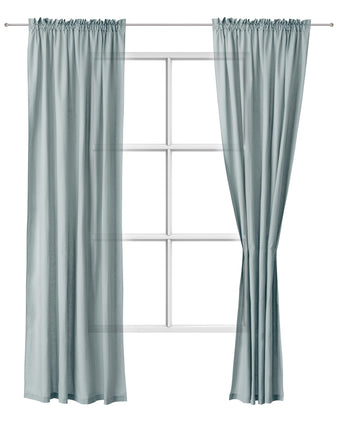 Baumwollvorhang Solana (2er-Set) [Helles Grüngrau]