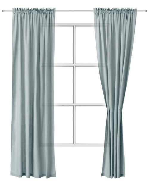 Baumwollvorhang Solana (2er-Set) [Helles Grüngrau]