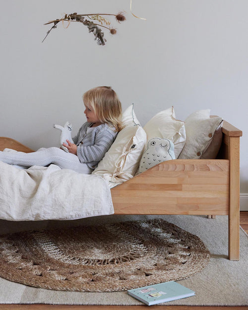 Perkal-Kinderbettwäsche-Set Narini [Natur & Blasses Rosa]