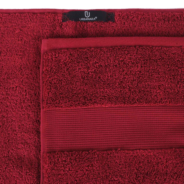 Handtuch Alvito, Dunkelrot, 100% Zero-Twist Baumwolle | URBANARA Baumwoll-Handtücher