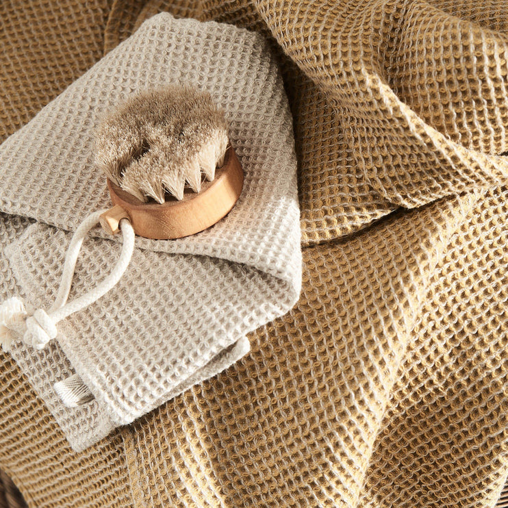 Gemischtes Handtuch Set Kotra, Beige & Elfenbein, 50% Leinen & 50% Baumwolle | URBANARA Leinenhandtücher