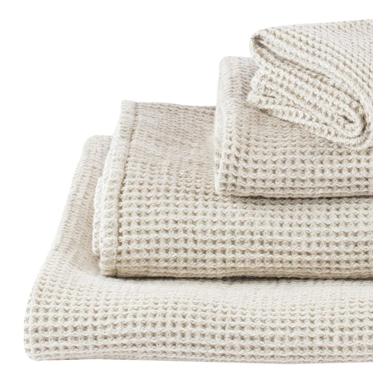 Gemischtes Handtuch Set Kotra, Beige & Elfenbein, 50% Leinen & 50% Baumwolle | Hochwertige Wohnaccessoires
