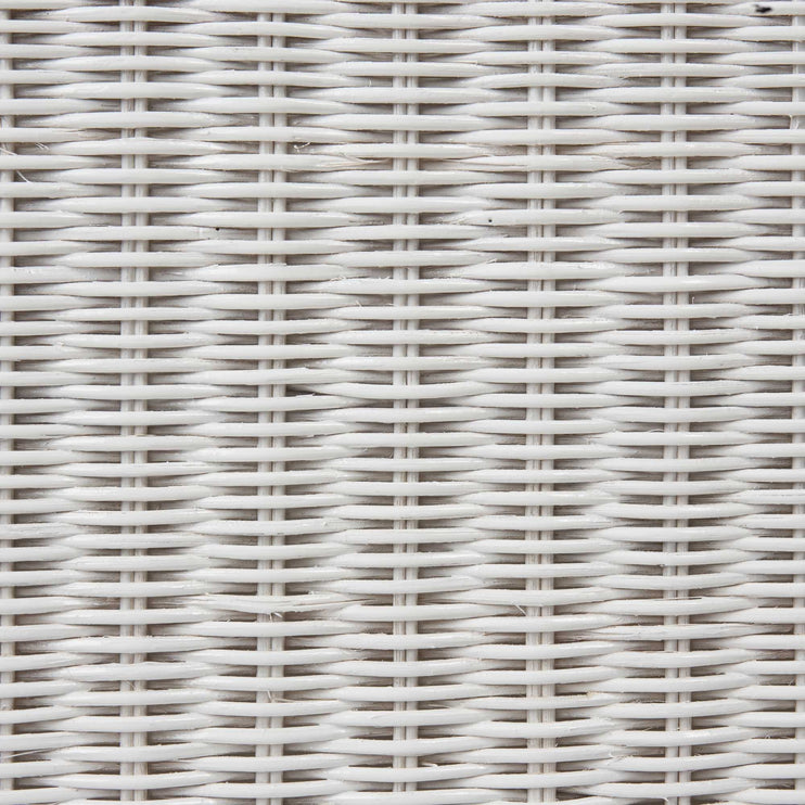 Wäschekorb Java, Weiß-Lackiert, 100% Rattan & 100% Baumwolle | Hochwertige Wohnaccessoires