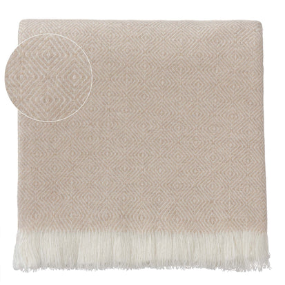 Decke Uyuni, Beige & Creme, 100% Kaschmirwolle