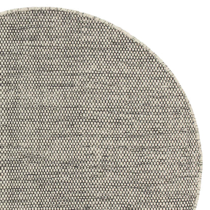Teppich Kolong, Eierschale & Schwarz, 100% Schurwolle