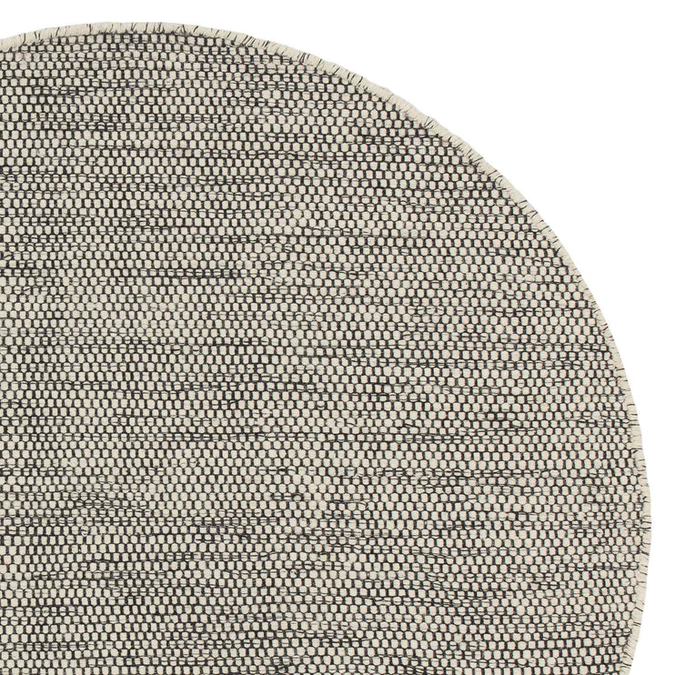 Teppich Kolong, Eierschale & Schwarz, 100% Schurwolle