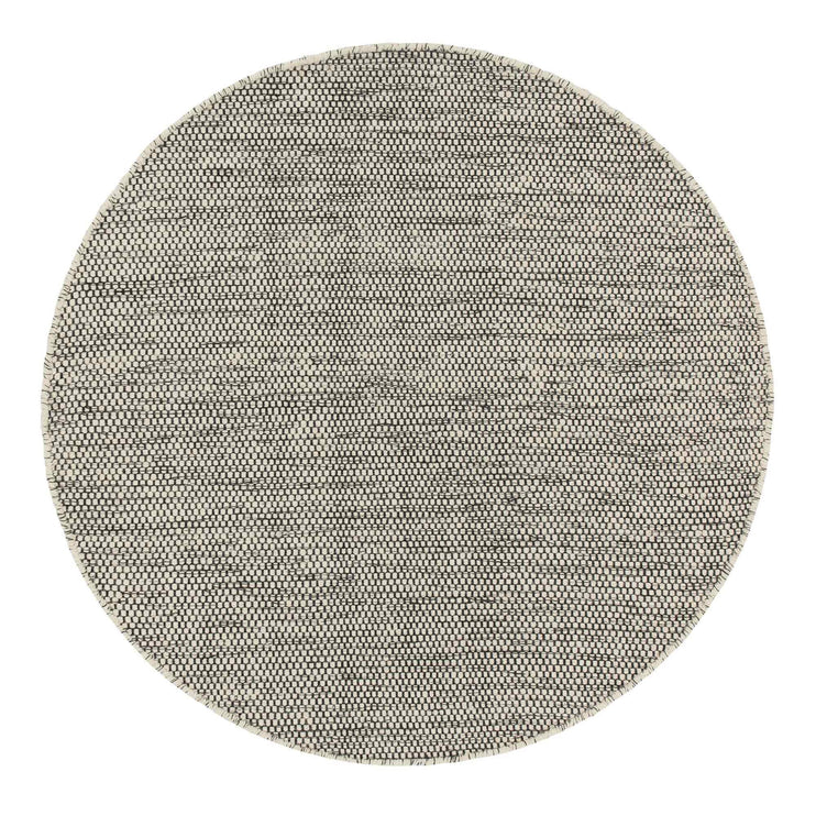 Teppich Kolong, Eierschale & Schwarz, 100% Schurwolle | Hochwertige Wohnaccessoires