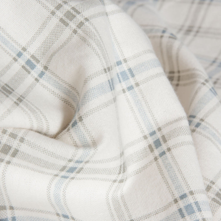 Bettdeckenbezug Kotja, Olivgrün & Hellgrau & Creme, 100% Flanell | Hochwertige Wohnaccessoires