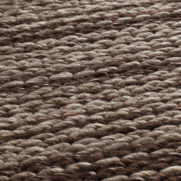 Teppich Romo, Hellbraun & Braun, 50% Wolle & 50% Baumwolle | Hochwertige Wohnaccessoires