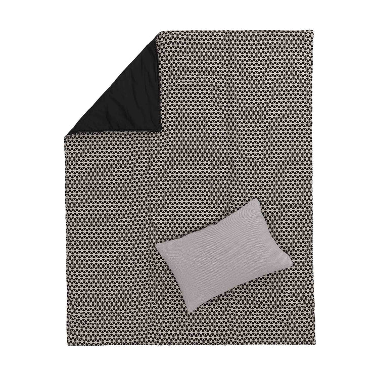 Picknickdecke Saldanha, Schwarz & Natur, 75% Baumwolle & 25% Leinen