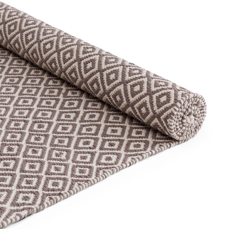 Läufer Tenali, Grau & Eierschale, 100% Baumwolle | Hochwertige Wohnaccessoires