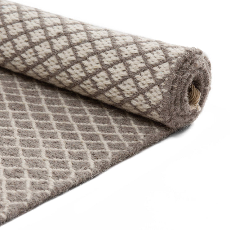 Teppich Loni, Grau & Eierschale, 100% Wolle | Hochwertige Wohnaccessoires