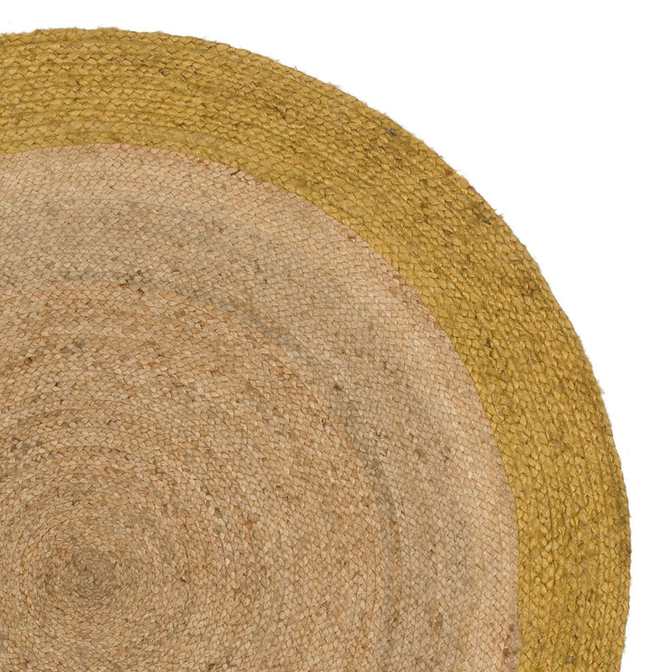 Teppich Nandi, Natur & Senfgelb, 100% Jute