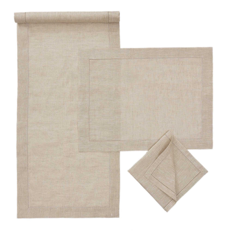 Tischläufer Cavaillon, Gold & Natur, 87% Leinen & 13% Lurex | Hochwertige Wohnaccessoires