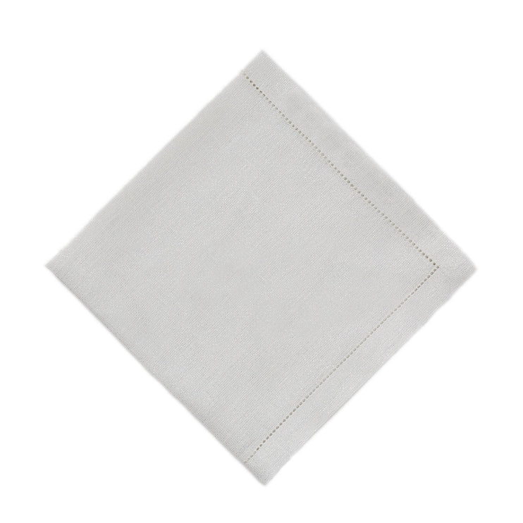 Serviette Cavaillon, Silber & Weiß, 87% Leinen & 13% Lurex