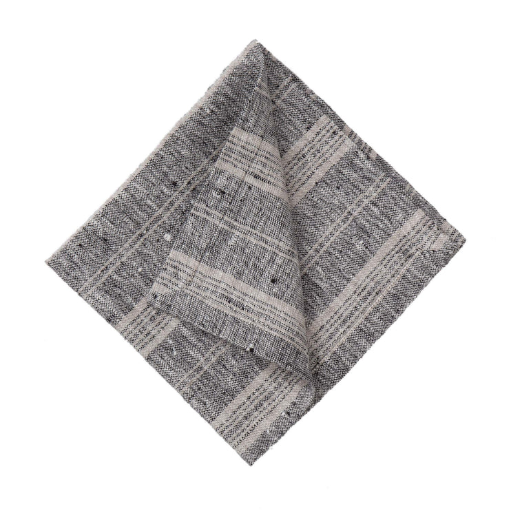 Tischdecke Lusis, Schwarz & Natur, 100% Leinen | Hochwertige Wohnaccessoires