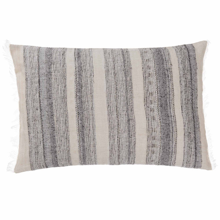 Decke Bundi in Schwarz & Creme aus 60% Leinen & 40% Seide | Entdecken Sie unsere schönsten Wohnaccessoires