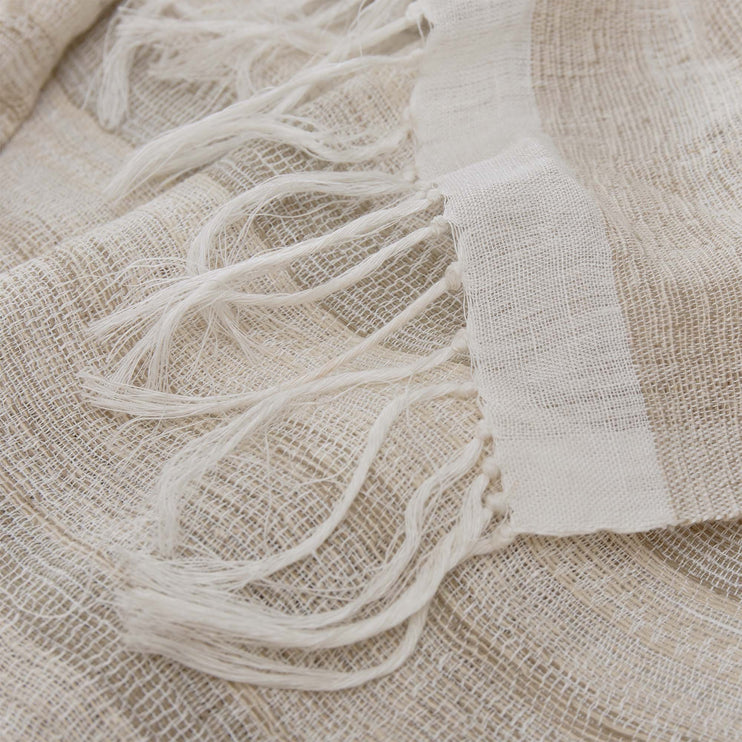 Decke Bundi, Schlamm & Creme, 60% Leinen & 40% Seide | URBANARA Seidendecken