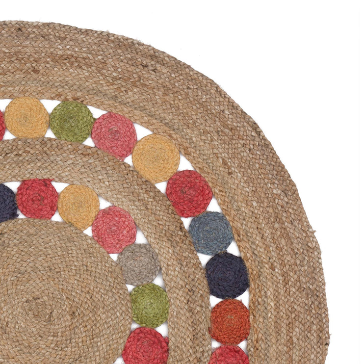 Teppich Asele, Natur & Mehrfarbig, 100% Jute