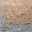 Läufer Nandi, Natur & Helles Graublau, 100% Jute | Hochwertige Wohnaccessoires