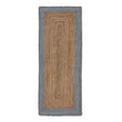 Läufer Nandi, Natur & Helles Graublau, 100% Jute | URBANARA Läufer