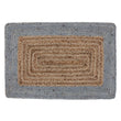 Fussmatte Nandi, Natur & Helles Graublau, 100% Jute