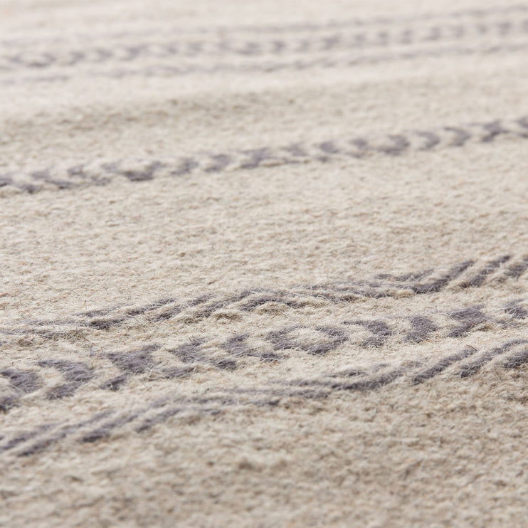 Teppich Kabini, Anthrazit & Beige, 100% Wolle | Hochwertige Wohnaccessoires