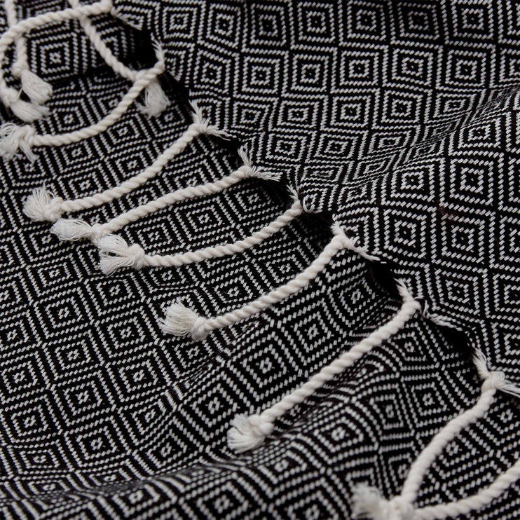 Hamamtuch Cesme Schwarz & Weiß, 100% Baumwolle | Hochwertige Wohnaccessoires