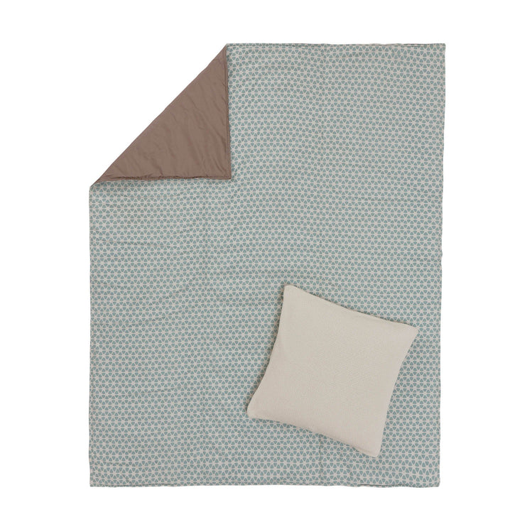 Picknickdecke Saldanha, Blaugrau & Natur & Taupe, 75% Baumwolle & 25% Leinen