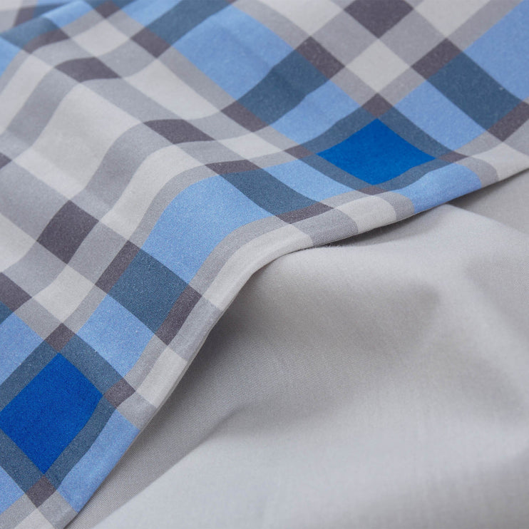 Kissenbezug Cabril, Natur & Blau & Schwarz, 100% Baumwolle | URBANARA Renforcé-Bettwäsche