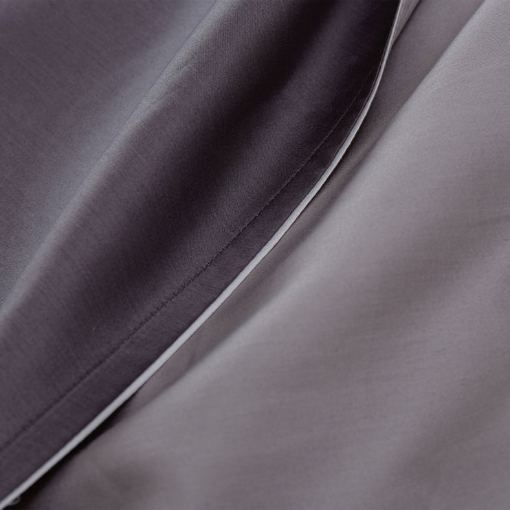 Kissenbezug Catania, Anthrazit & Grau & Hellgrau, 100% ägyptische Baumwolle | URBANARA Satin-Bettwäsche