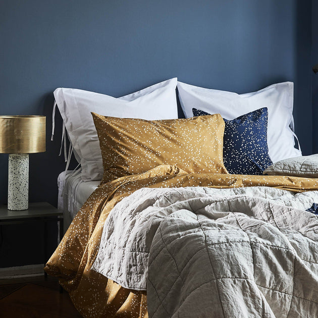 Bettdeckenbezug Connemarain Senfgelb & Weiß | Schöne Ideen für Ihr Zuhause | URBANARA