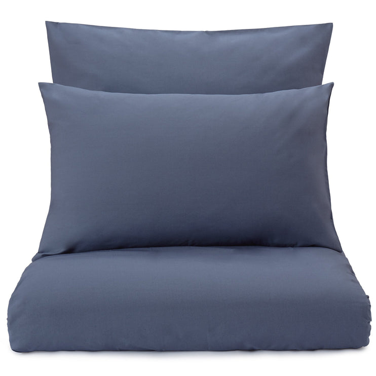 Bettdeckenbezug Manteigas, Dunkles Graublau, 100% Bio-Baumwolle
