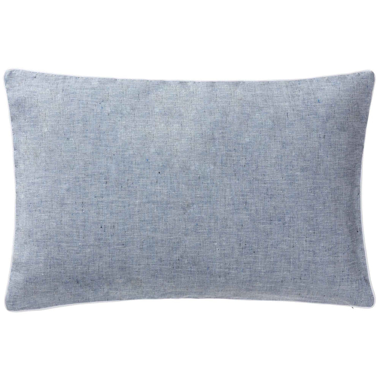 Kissenhülle Sameiro, Dunkles Graublau & Weiß, 100% Leinen