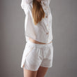 Pyjama Alva, Weiß & Rosa, 100% Bio-Baumwolle