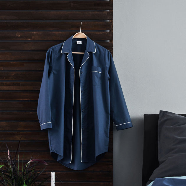 Pyjama Alvain Dunkles Graublau & Weiß | Schöne Ideen für Ihr Zuhause | URBANARA