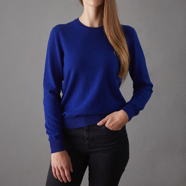 Pullover Nora, Royalblau, 50% Kaschmirwolle & 50% Wolle