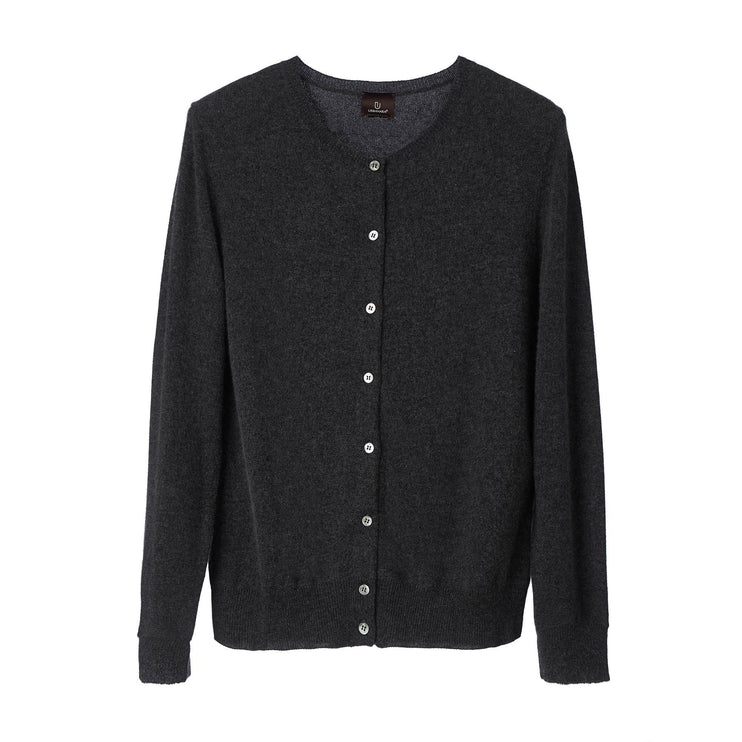 Strickjacke Nora, Anthrazit, 50% Kaschmirwolle & 50% Wolle | URBANARA Loungewear