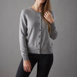 Strickjacke Nora, Hellgrau, 50% Kaschmirwolle & 50% Wolle