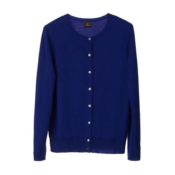 Strickjacke Nora, Royalblau, 50% Kaschmirwolle & 50% Wolle | URBANARA Loungewear