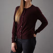 Strickjacke Nora, Weinrot, 50% Kaschmirwolle & 50% Wolle
