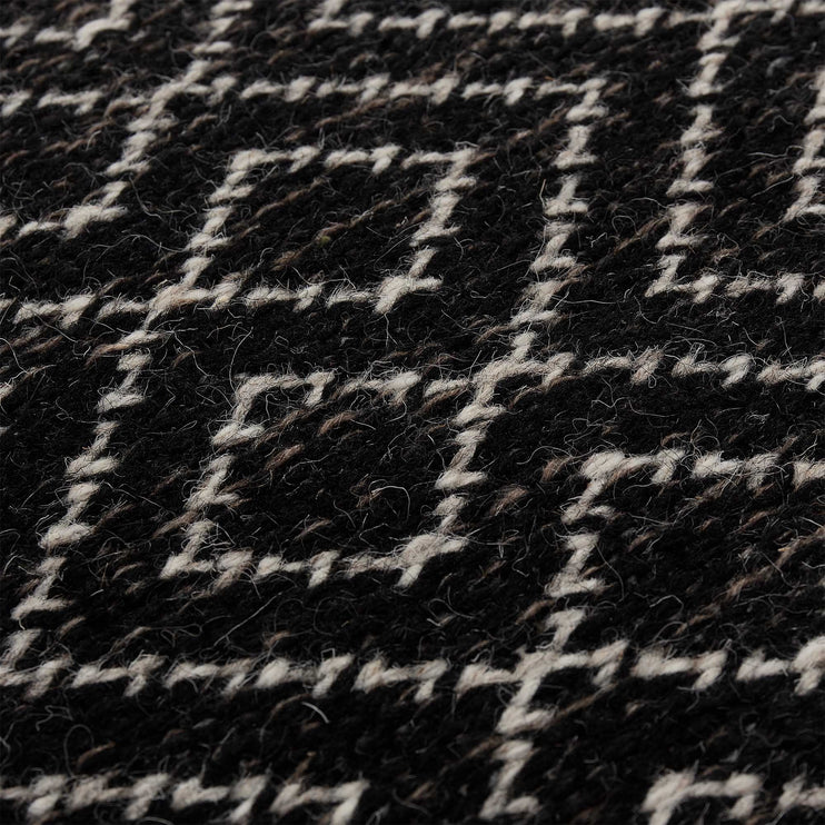 Teppich Amini, Schwarz & Eierschale, 100% Schurwolle | Hochwertige Wohnaccessoires