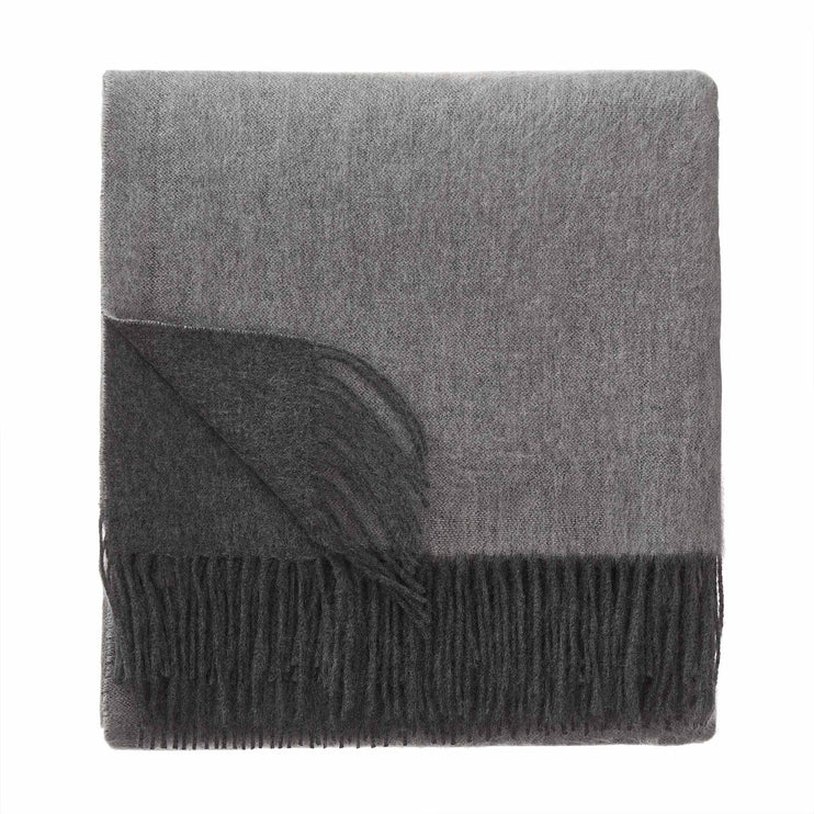 Decke Sontra, Anthrazit-Melange & Hellgrau-Melange, 10% Kaschmirwolle & 90% Wolle