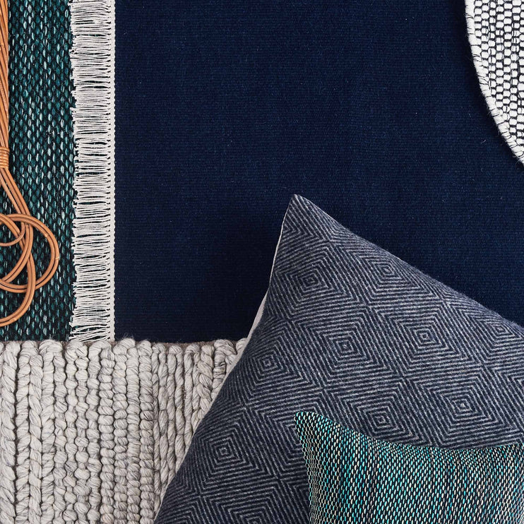 Teppich Manu, Dunkelblau, 100% Wolle & 100% Baumwolle | URBANARA Wollteppiche